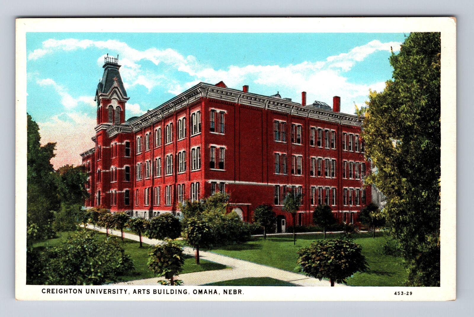 Omaha NE-Nebraska Creighton University, Arts Building, Antique, Vintage Postcard