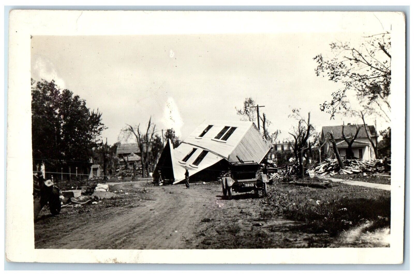 Omaha Nebraska NE RPPC Photo Postcard Scene After Tornado Disaster 1913 Antique