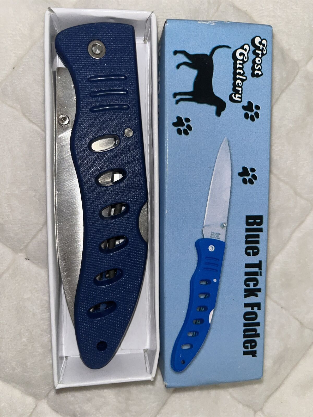 Frost Cutlery 15-334BL ~ BLUE TICK FOLDER BLUE 5