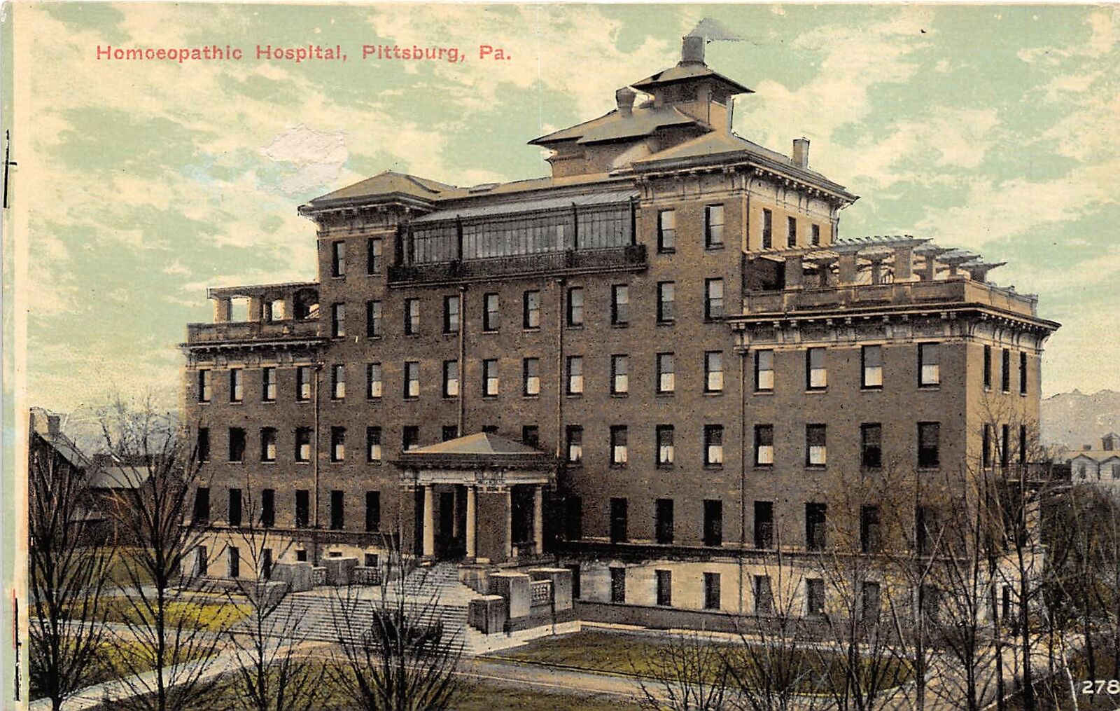 Pittsburgh Pennsylvania c1910 Postcard Homeopathic Hospital