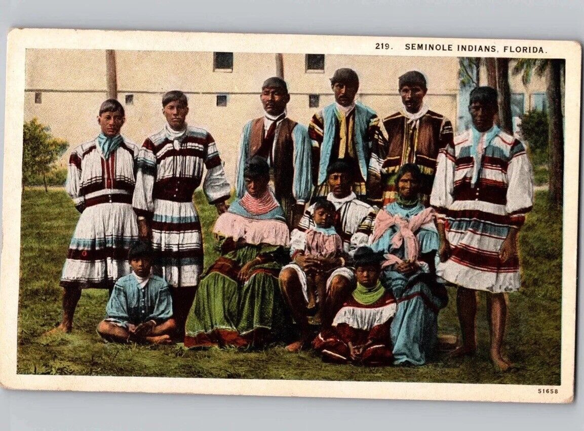 c1920 Family Of Seminole Indians Florida FL Postcard