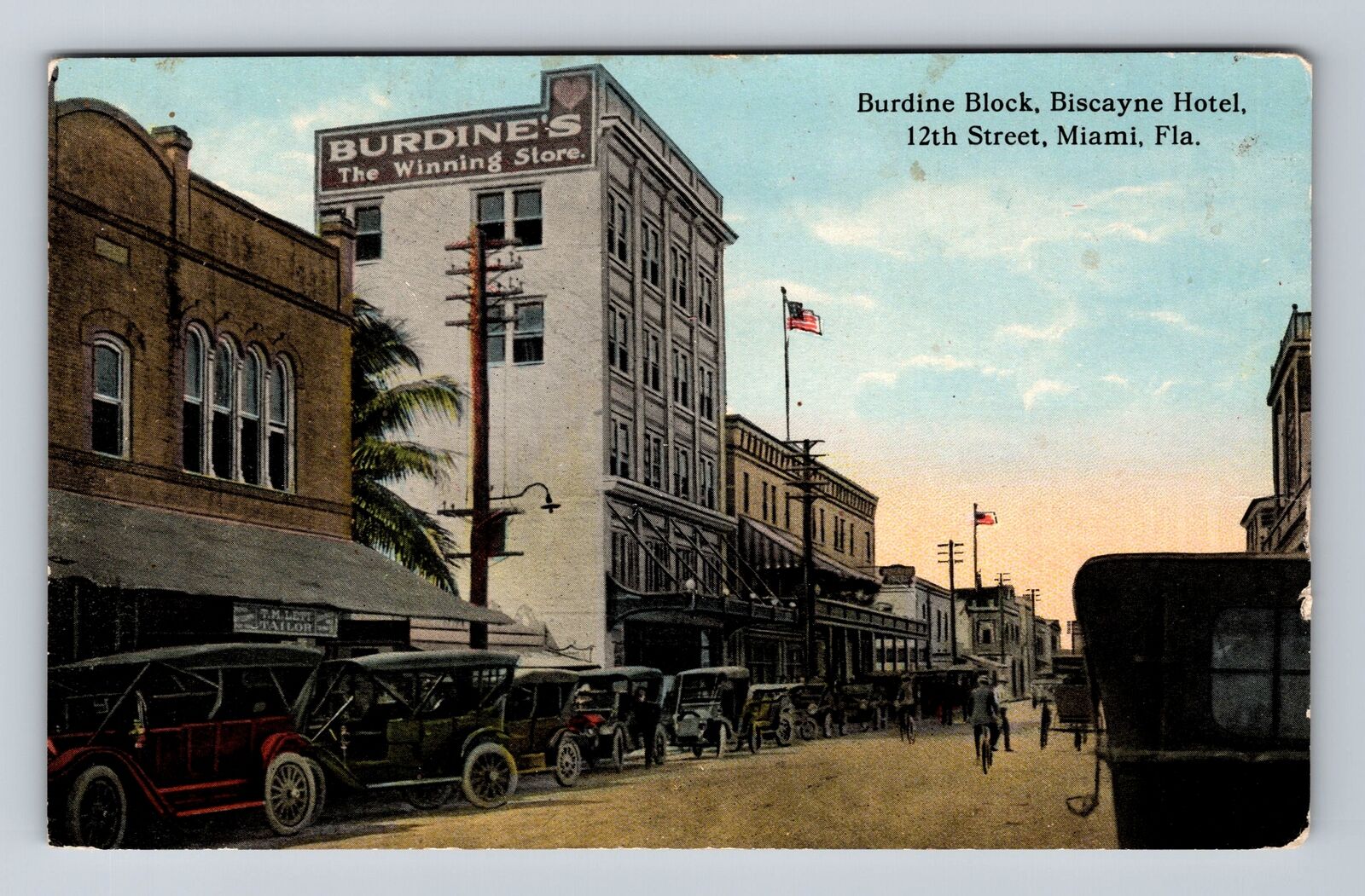 Miami FL-Florida, Biscayne Hotel, Advertising, Burdine Block Vintage Postcard
