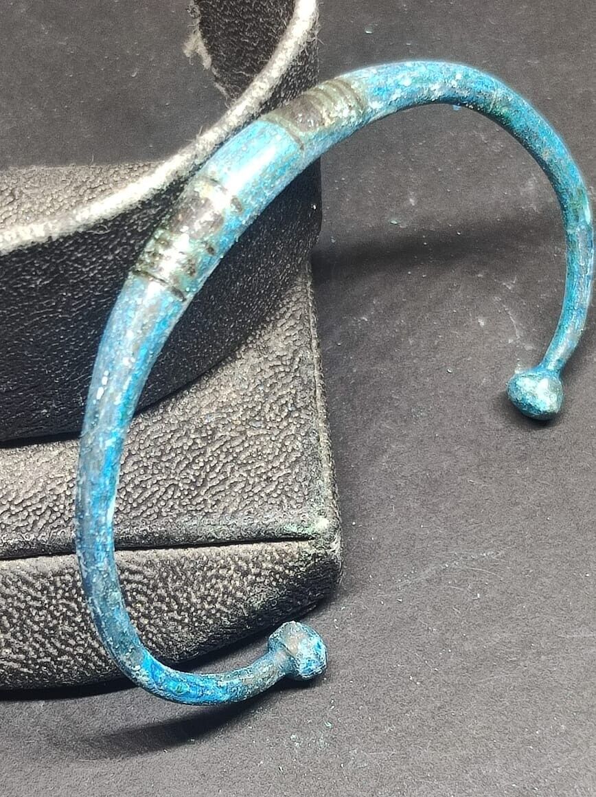 Rare Extremely Ancient Bronze Bracelet Viking Artifact Bronze  Authentic
