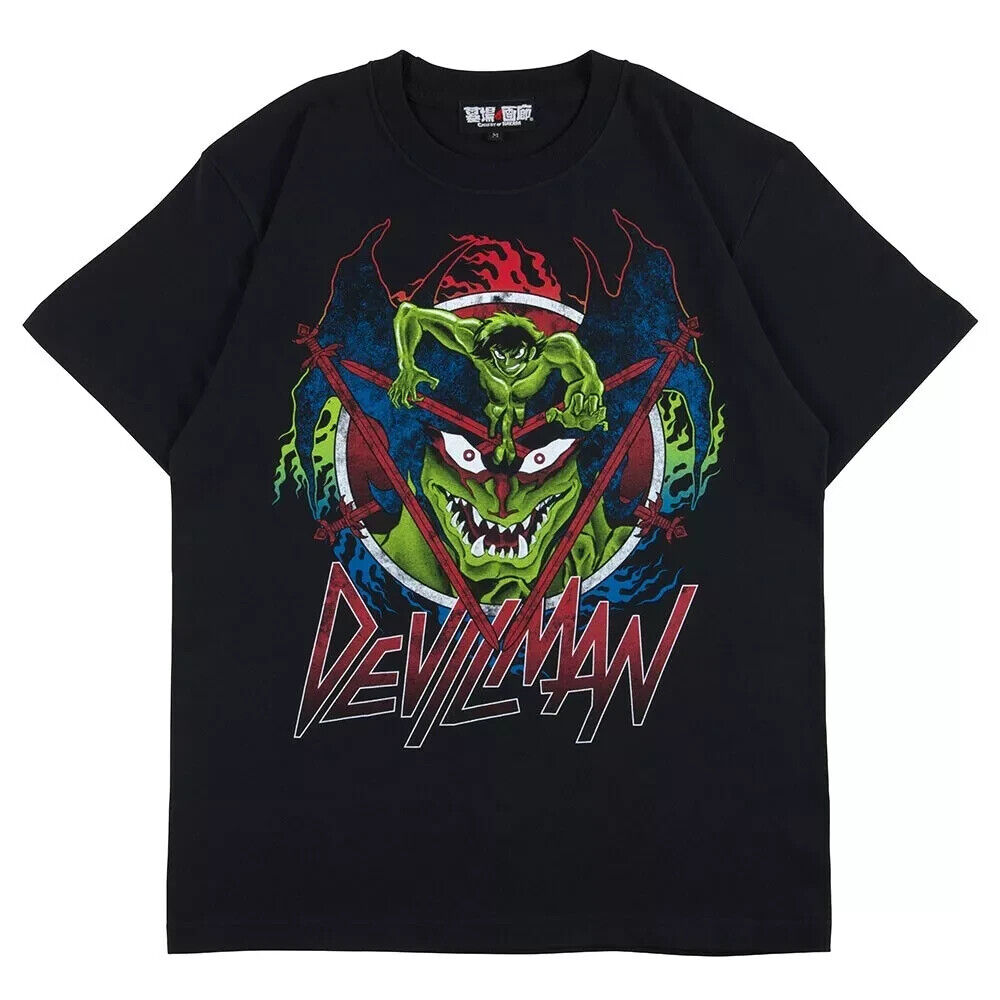 Devilman Akira Fudo T-shirt Black L Size Unisex Go Nagai Japan Limited Cosplay