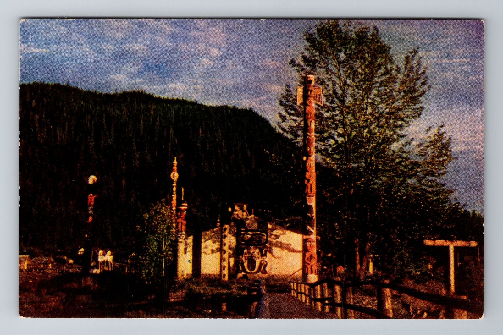 Wrangell AK-Alaska, Shakes Island, Antique, Vintage Souvenir Postcard