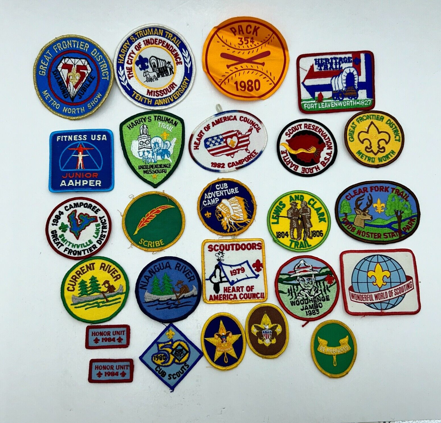 Boy Scouts of America Patches - Vintage 1980s Mixed Lot Heart of America BSA