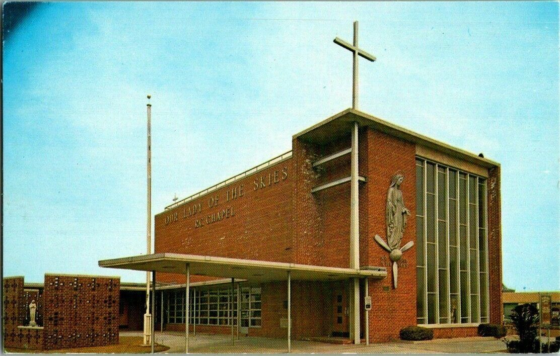 1960'S. OUR LADY OF THE SKIES R.C. CHAPEL. IDLEWILD AIRPORT, NY POSTCARD. MM19