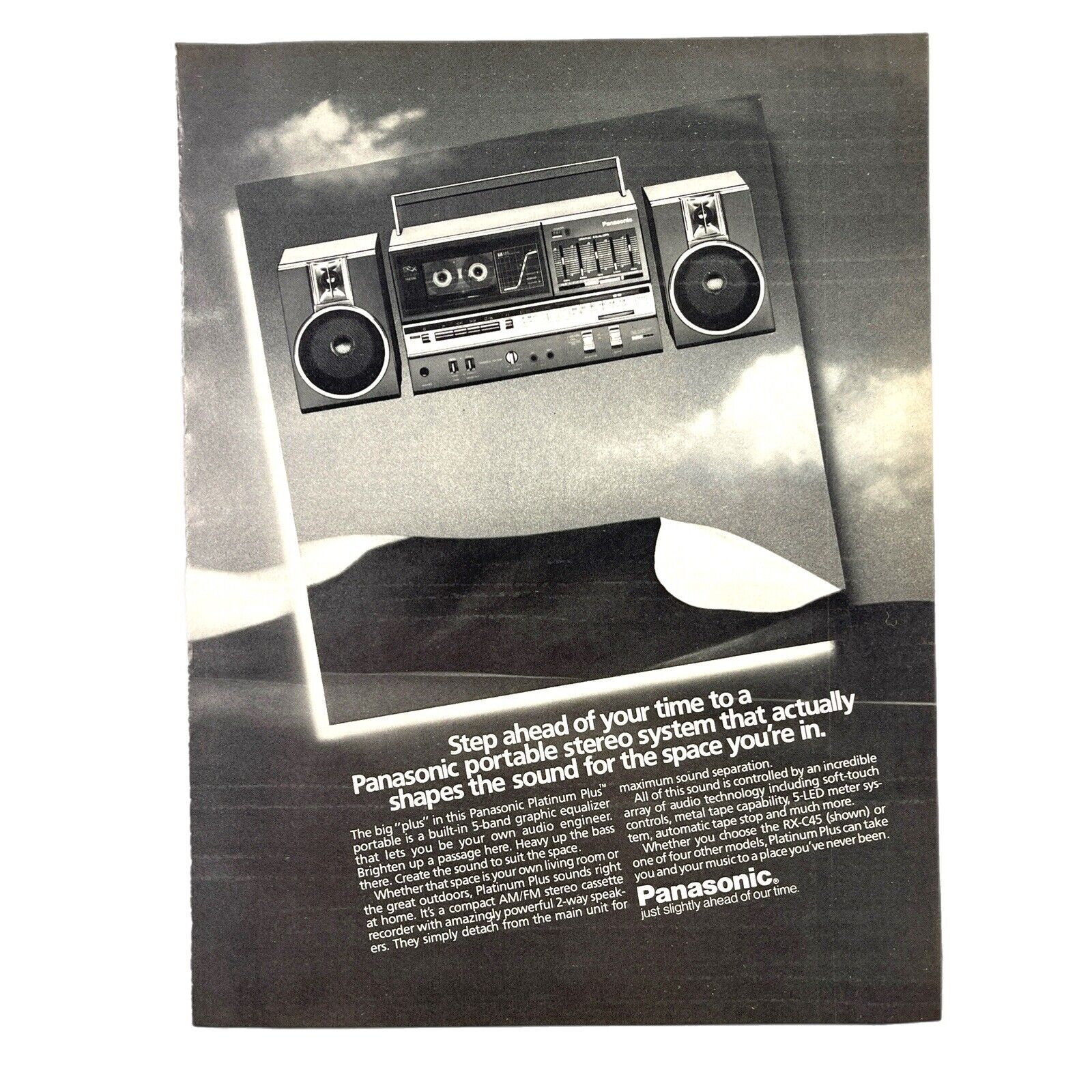 Panasonic Boombox Vintage 1983 Print Ad 80s Retro Electronics Tech Stereo