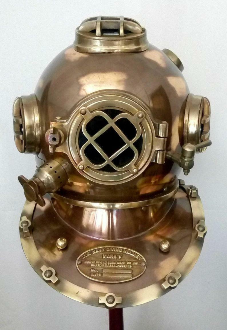 Divers Helmet Boston US Navy Mark V Scurf Mark Helmet Antique Diving