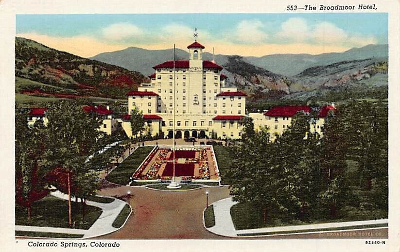 Postcard: The Broadmoor Hotel, Colorado Springs, Colorado, Vintage Linen