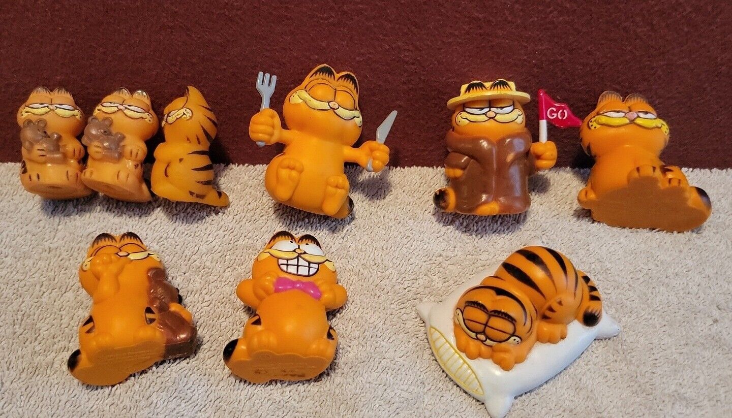 Lot of 9 Vintage GARFIELD the Cat 1980s Figures - Hong Kong