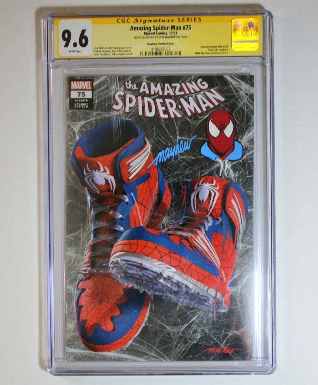 Amazing Spider-Man #75 CGC SS 9.6 Mike Mayhew Sneaker Variant SIGNED w/ ART