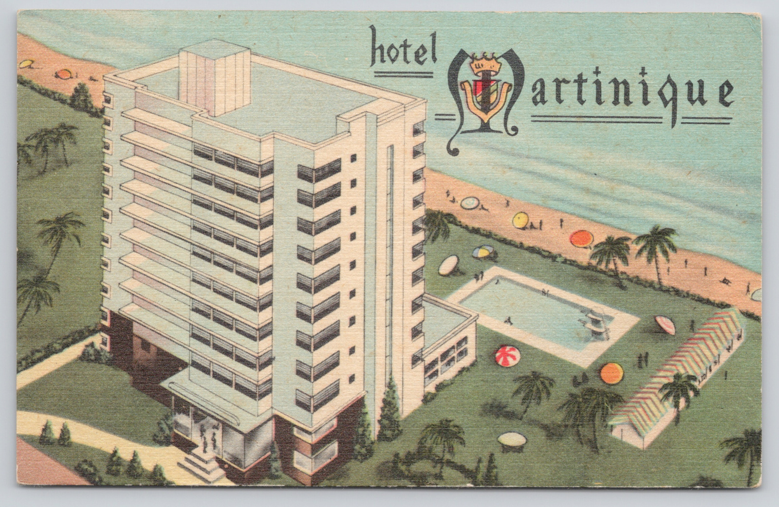 Postcard Hotel Martinique, Sixty-Fourth street in Miami Beach, Florida FL A241