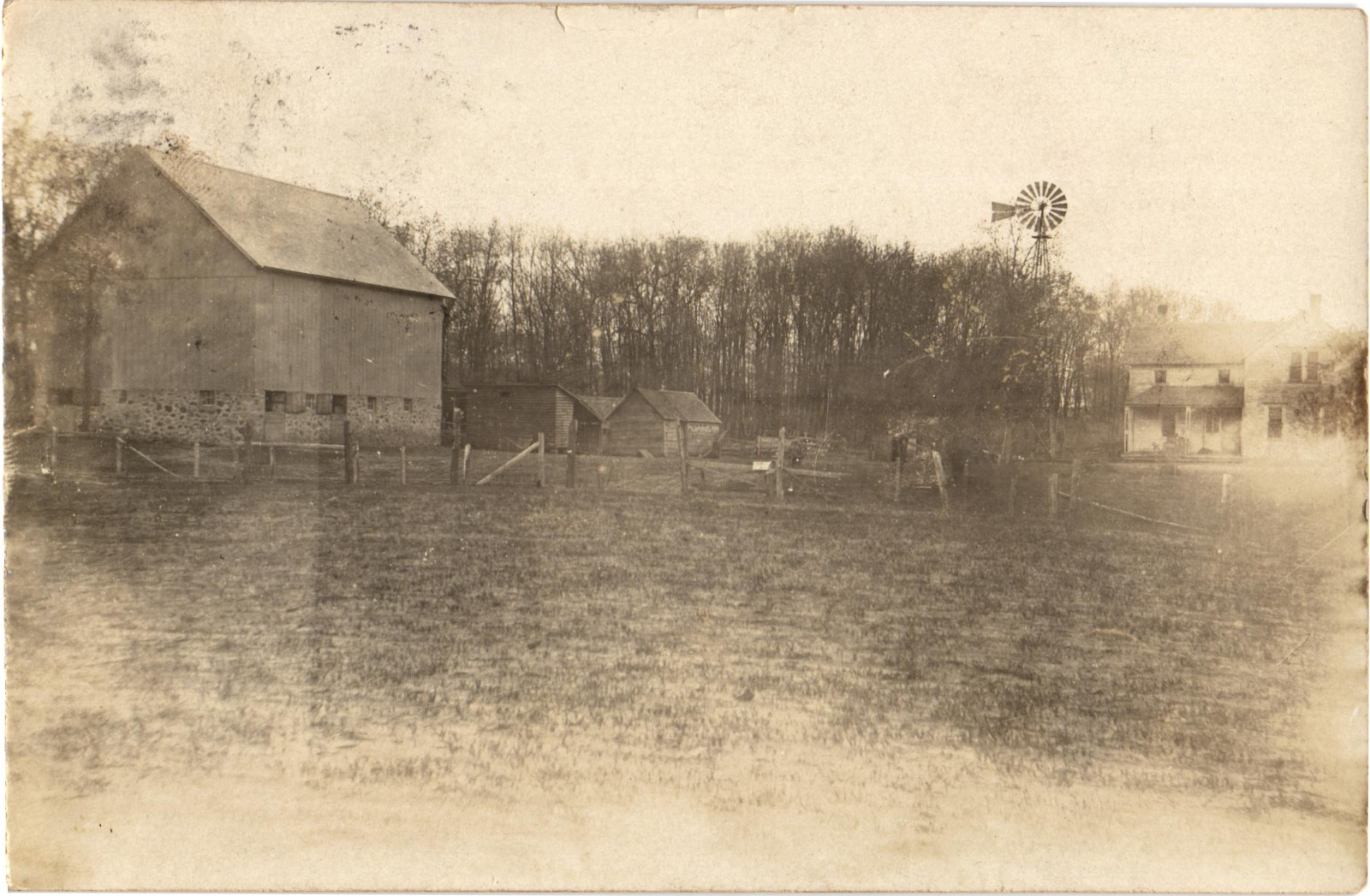 Oxford Wisconsin Farm Windmill 1909 RPPC Postcard
