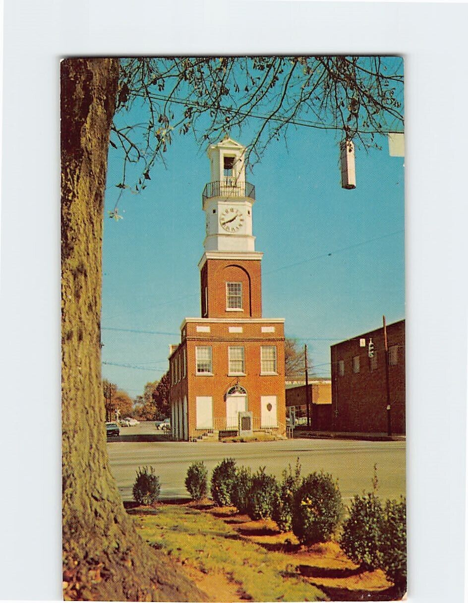 Postcard Oldest Continuously Running Town Clock in USA  Winnsbro South Carolina