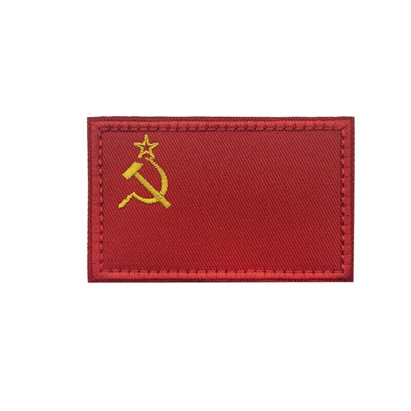 Russia Flag USSR Cccp Soviet Russia Flag Red Hook Loop Patch Embroidered Badge