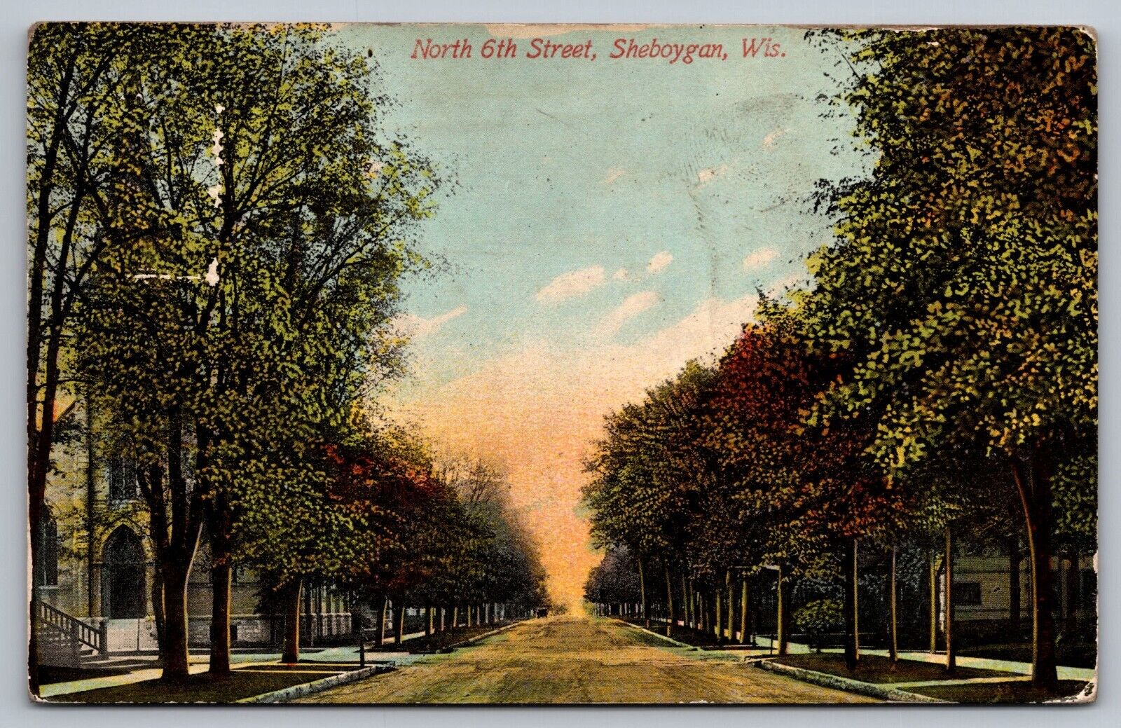 North 6th Street Sheboygan Wisconsin c1912 Antique Postcard