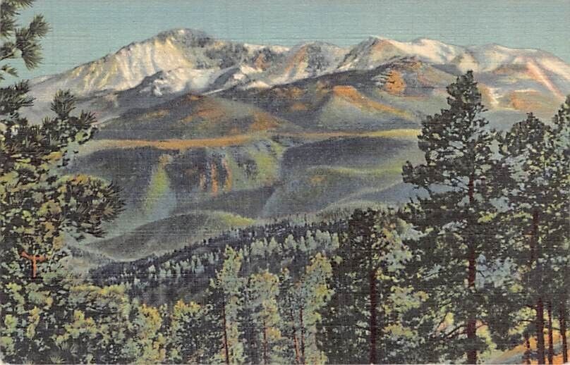 Postcard CO: Pikes Peak, Ute Pass Highway, Colorado, Linen Posted 1944