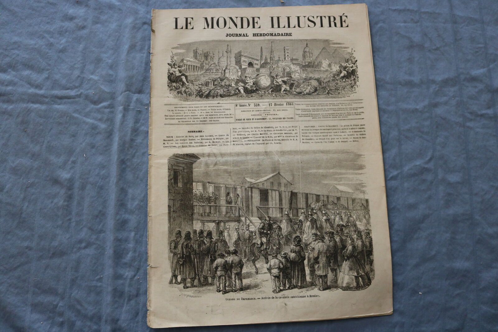 1864 FEB 27 LE MONDE ILLUSTRE MAGAZINE - GUERRE DU DANEMARCK - FRENCH - NP 8444