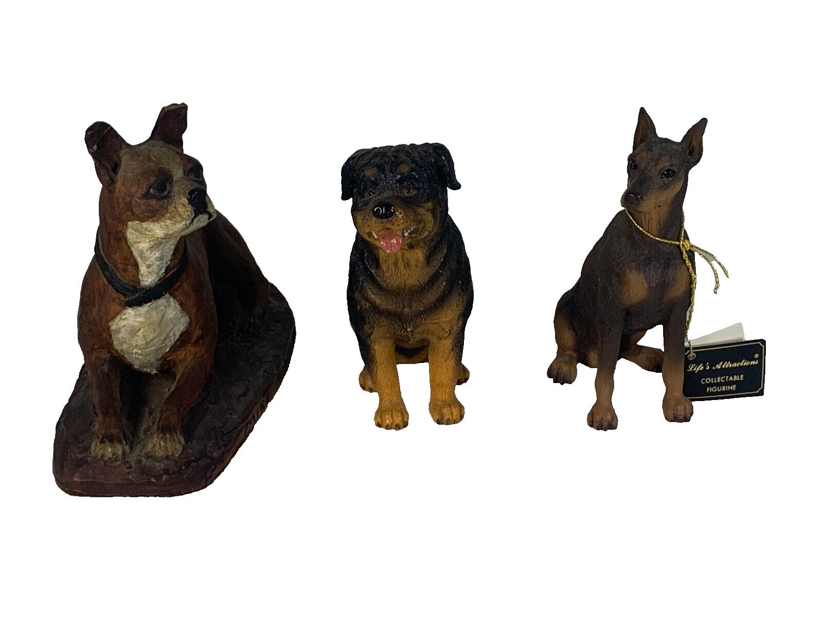 Adorable Handcrafted Dog Figurine Set - Boxer, Rottweiler, Doberman - 9483