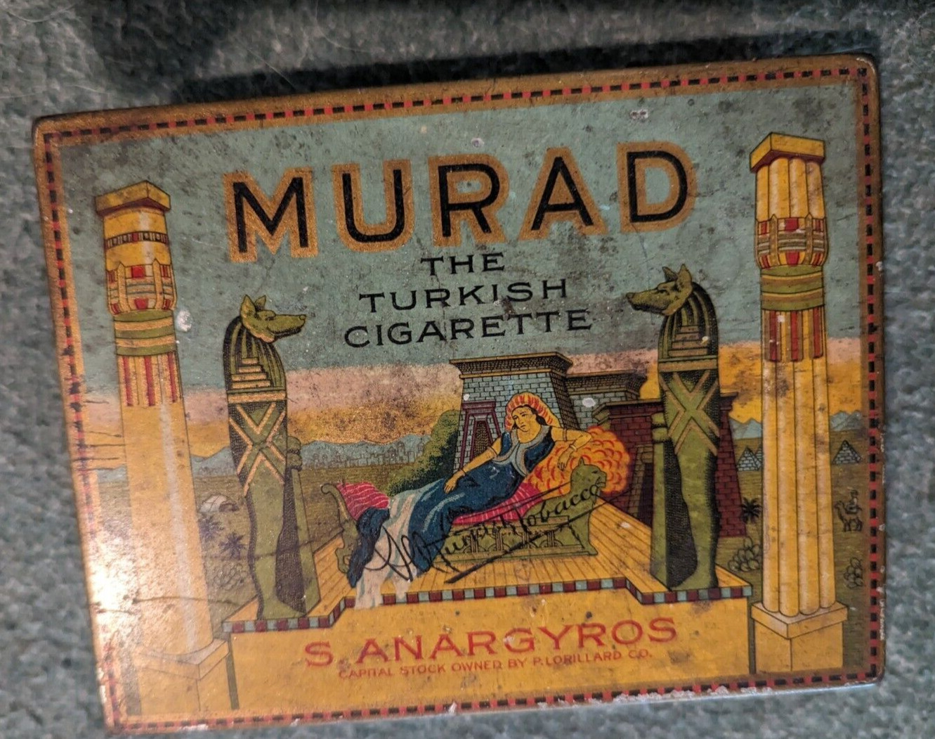 Vintage Murad The Turkish Cigarette Tin by Anargyros Lorillard Co.