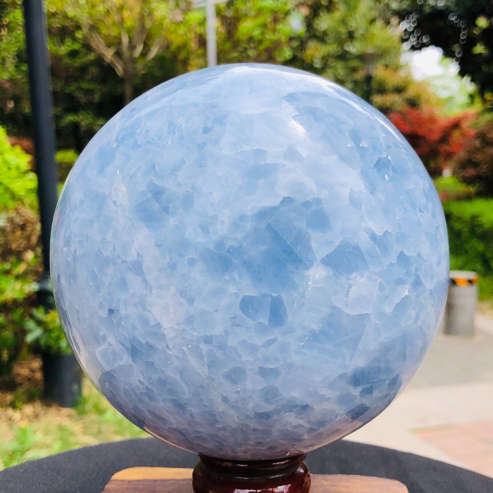 7.34LB Natural Beautiful Blue Crystal Ball Quartz Crystal Sphere Healing 1193