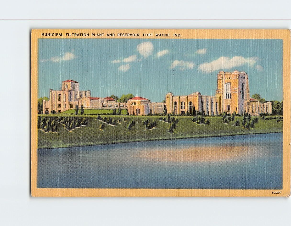 Postcard Municipal Filtration Plant & Reservoir Fort Wayne Indiana USA