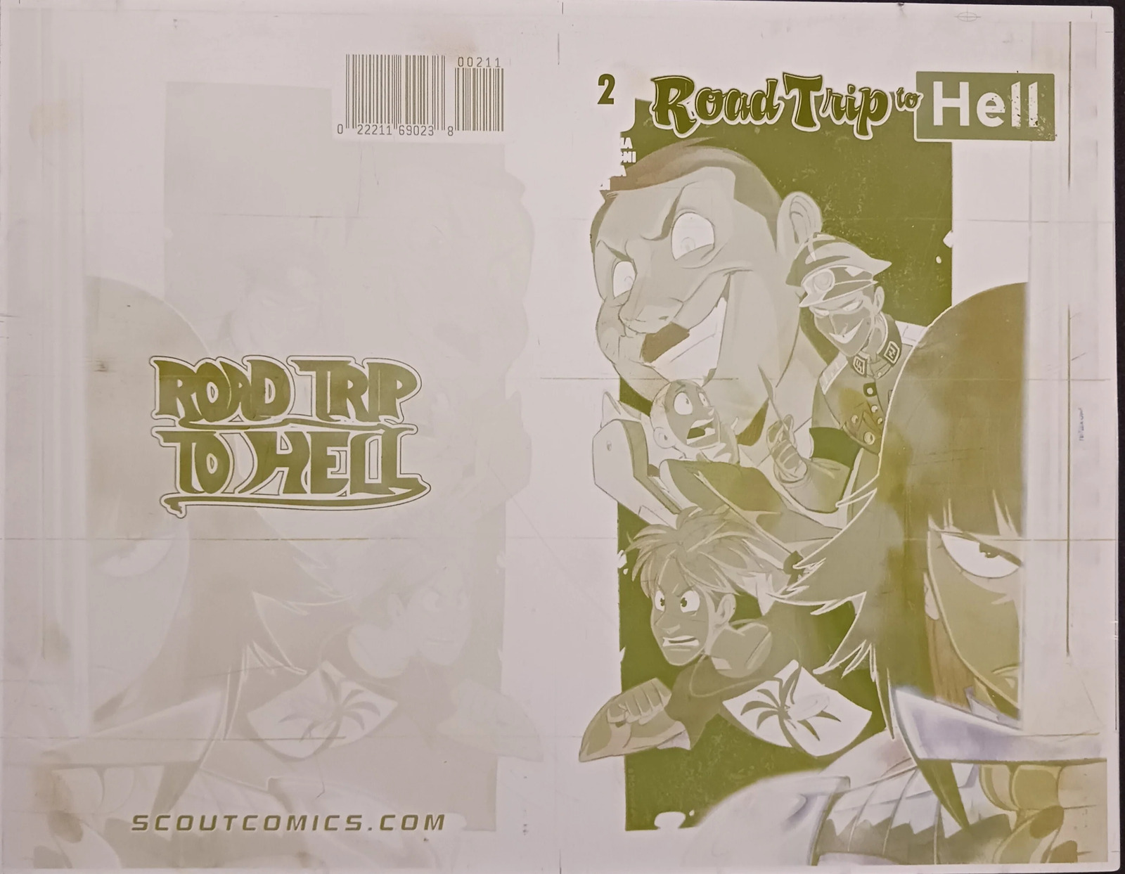 Road Trip To Hell #2 - Cover - Yellow - Comic Printer Plate - PRESSWORKS - Joaqu
