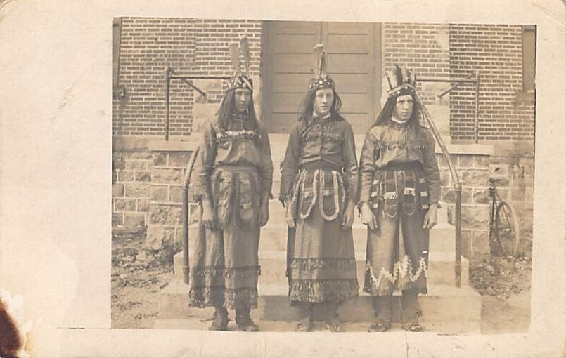 Postcard: RPPC Improved Order of Red Men Lodge Members in Indian Dress, c1910