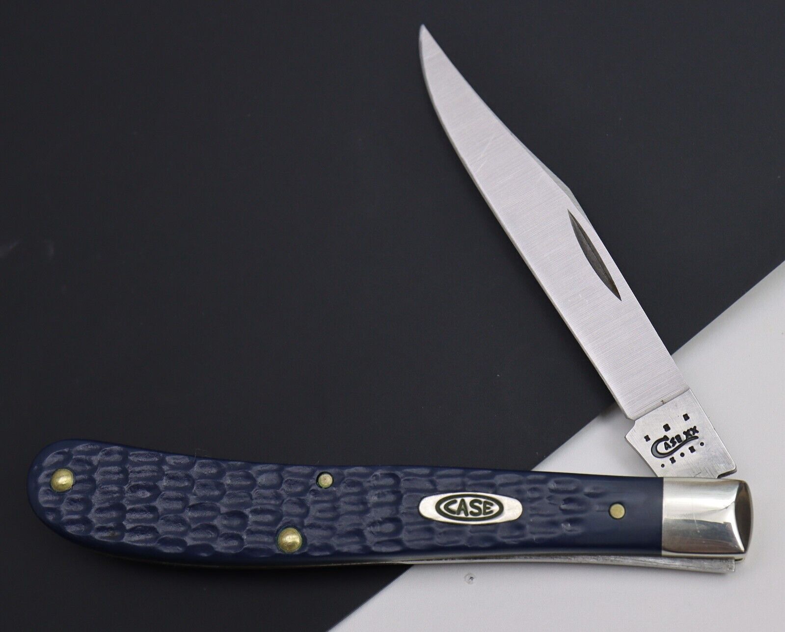 2012 Case XX Blue Synthetic Barehead Slimline Trapper Pocket Knife 61048 SS