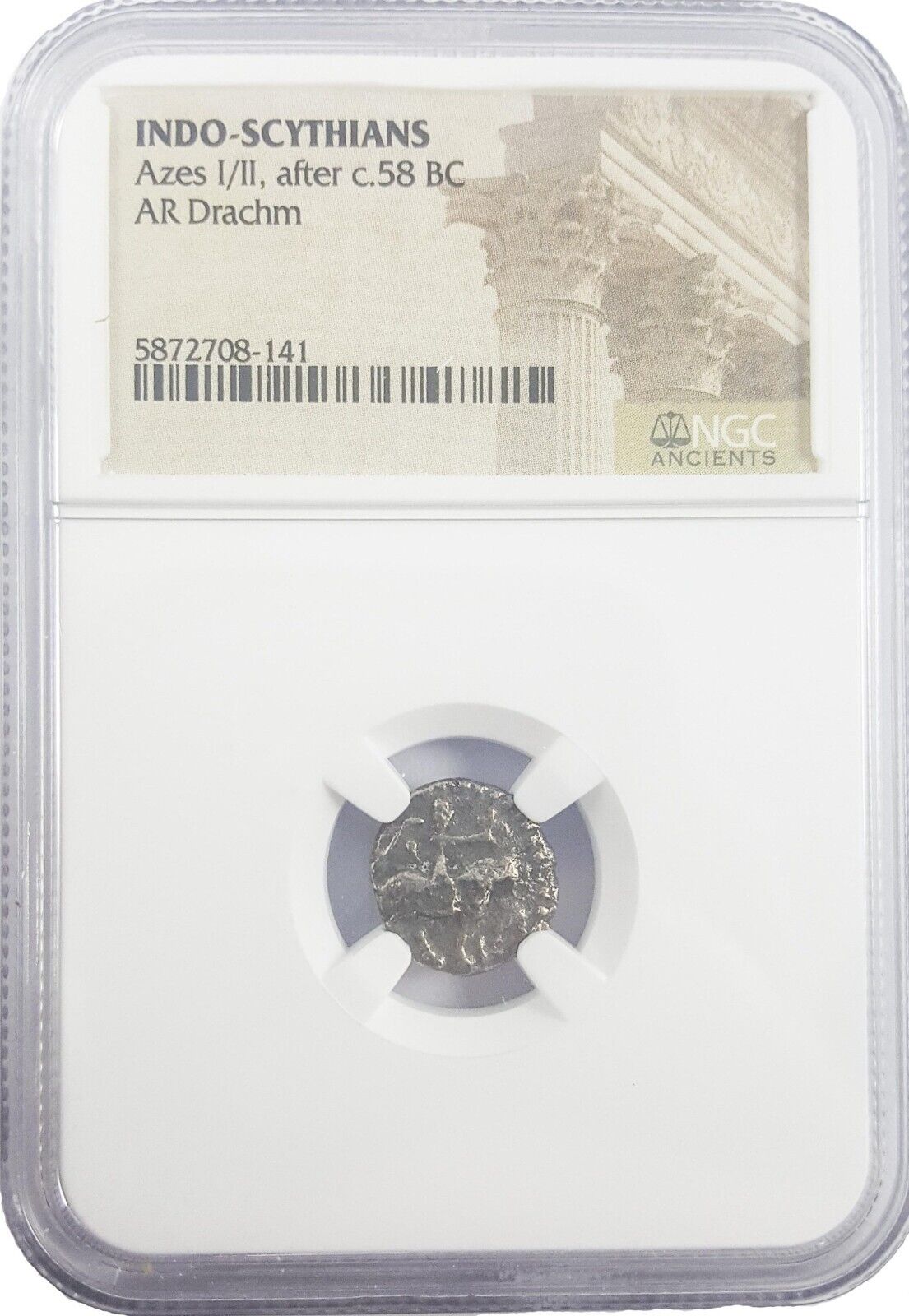 NGC Azes I Journey of the Magi Silver Drachm NGC Ancients LG