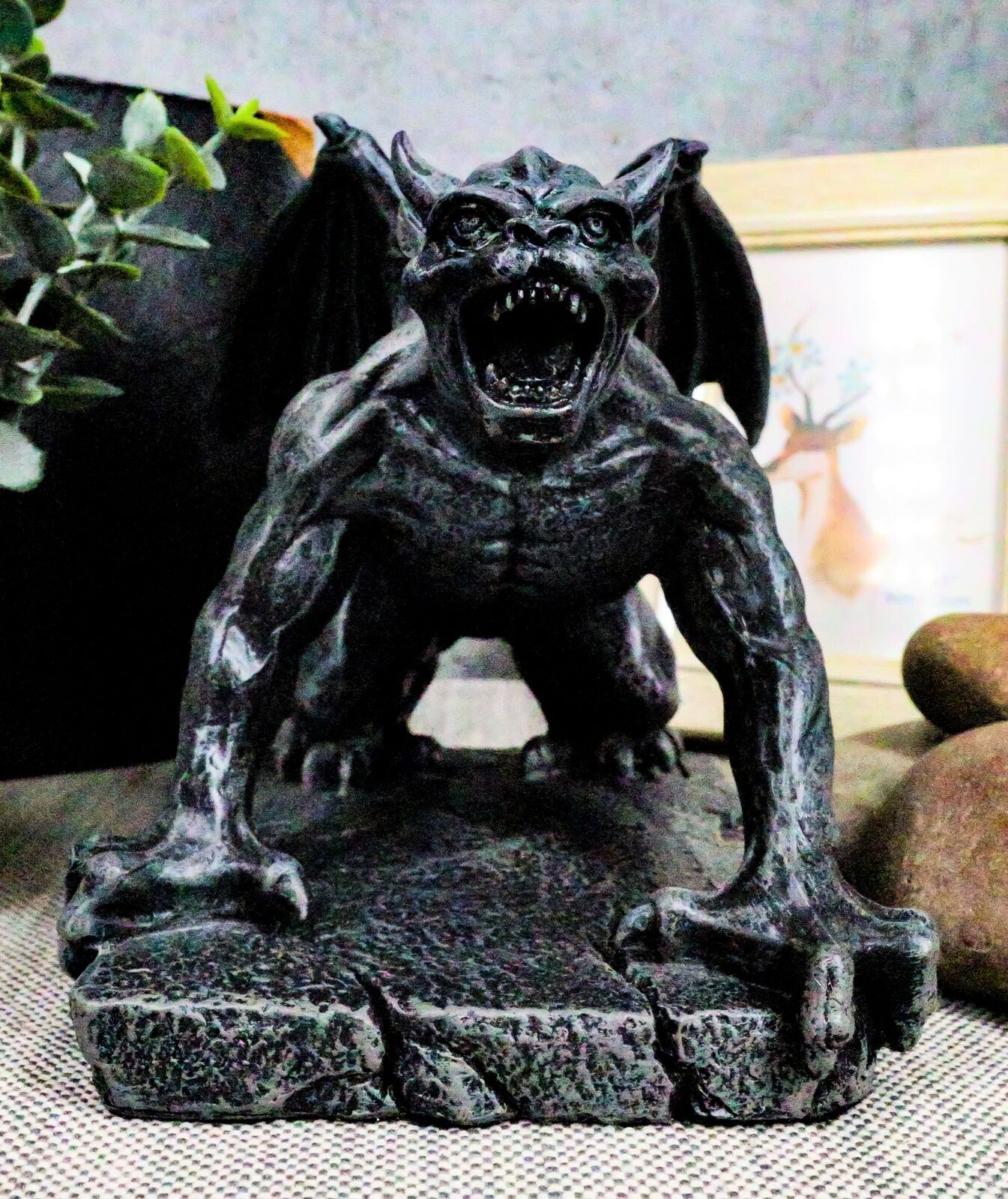 Ebros Winged Demonic Gargoyle Statue Gothic Night Crawler Sentry Stone Devil