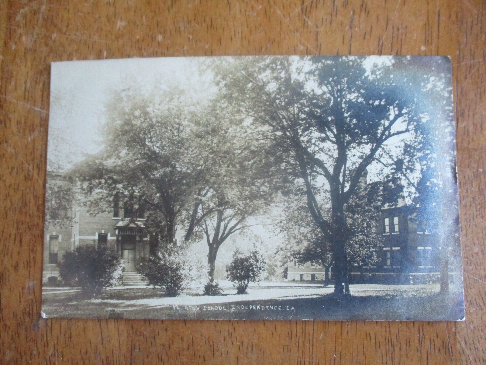 1908 High School Independence, IA. Postcard Posted B&W RPPC