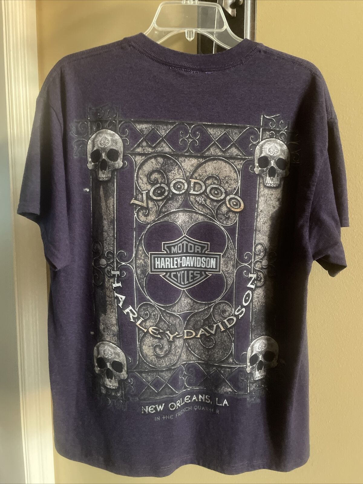 harley davidson Mardi Gras New Orleans t-shirt short sleeve purple size large