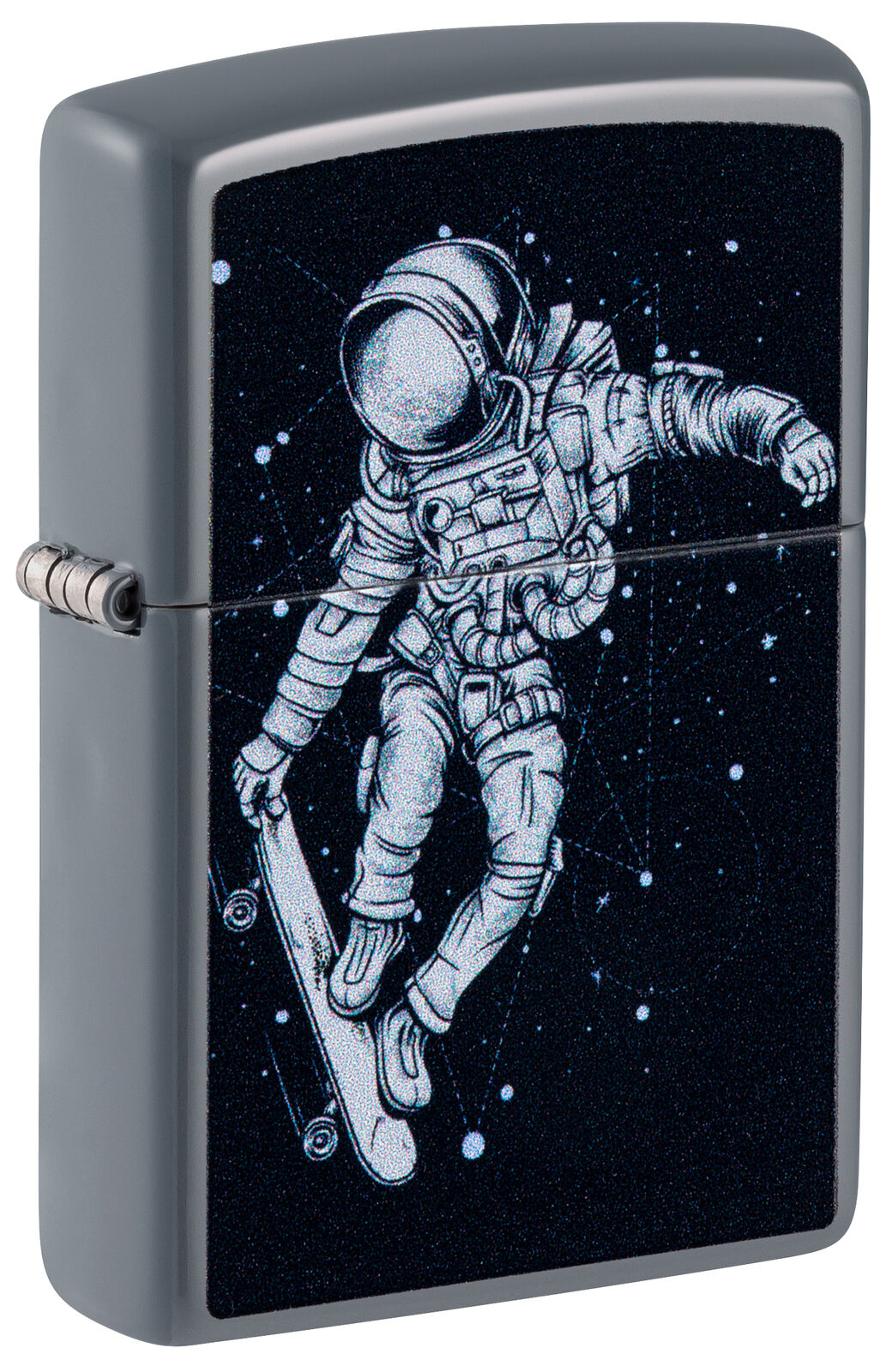 Zippo Skateboarding Astronaut Design Flat Grey Windproof Lighter, 48644