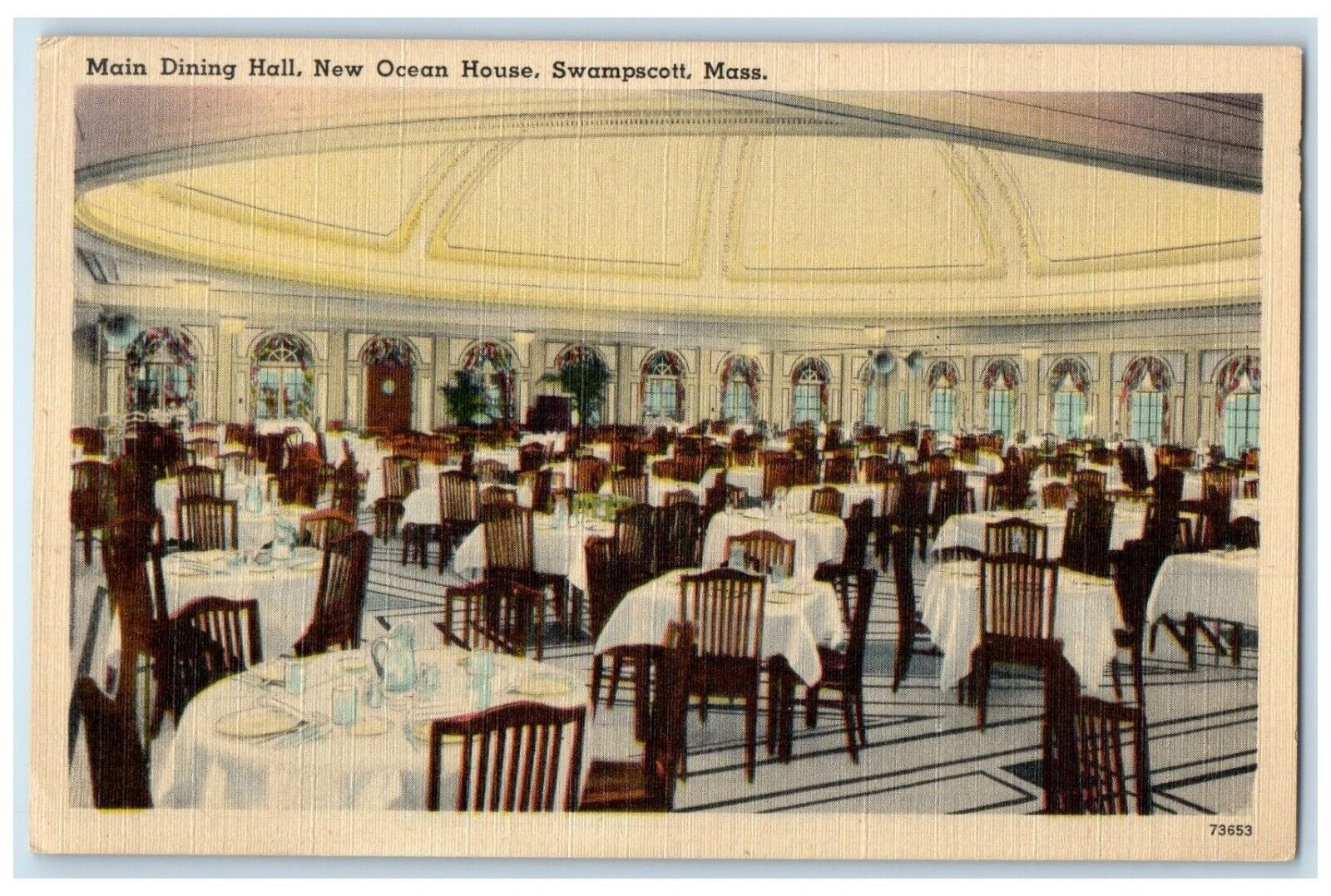 Main Dining Hall New Ocean House Swampscott Massachusetts MA Vintage Postcard