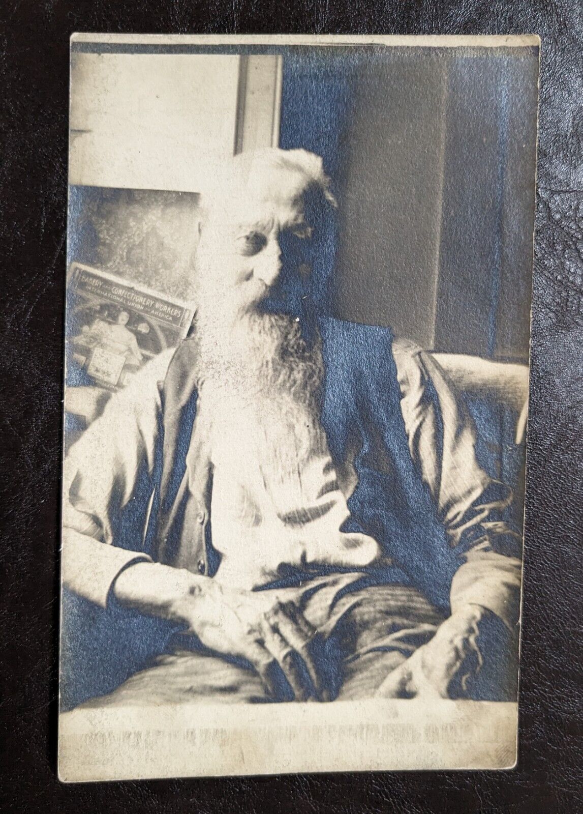 Rare Vintage Unused RPPC Real Photo Postcard 1900s Old Man W/Long Beard K21