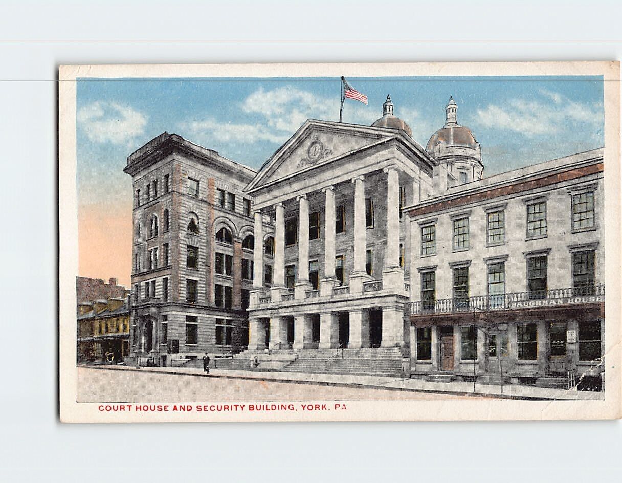 Postcard Court House & Security Building York Pennsylvania USA