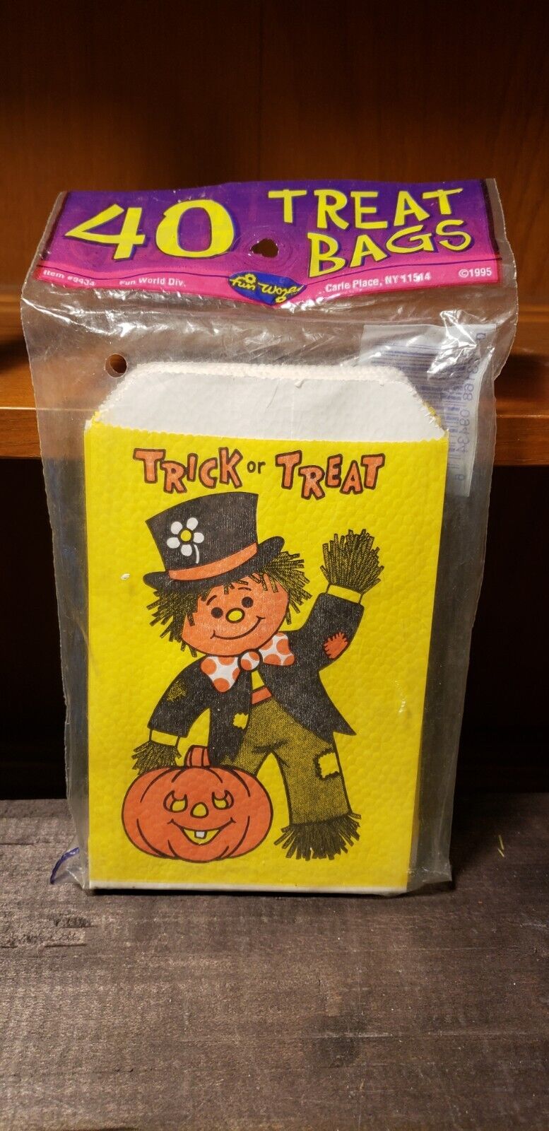 Vintage Halloween Scarecrow 40 Trick or Treat Goody Bags Fun World Unopened