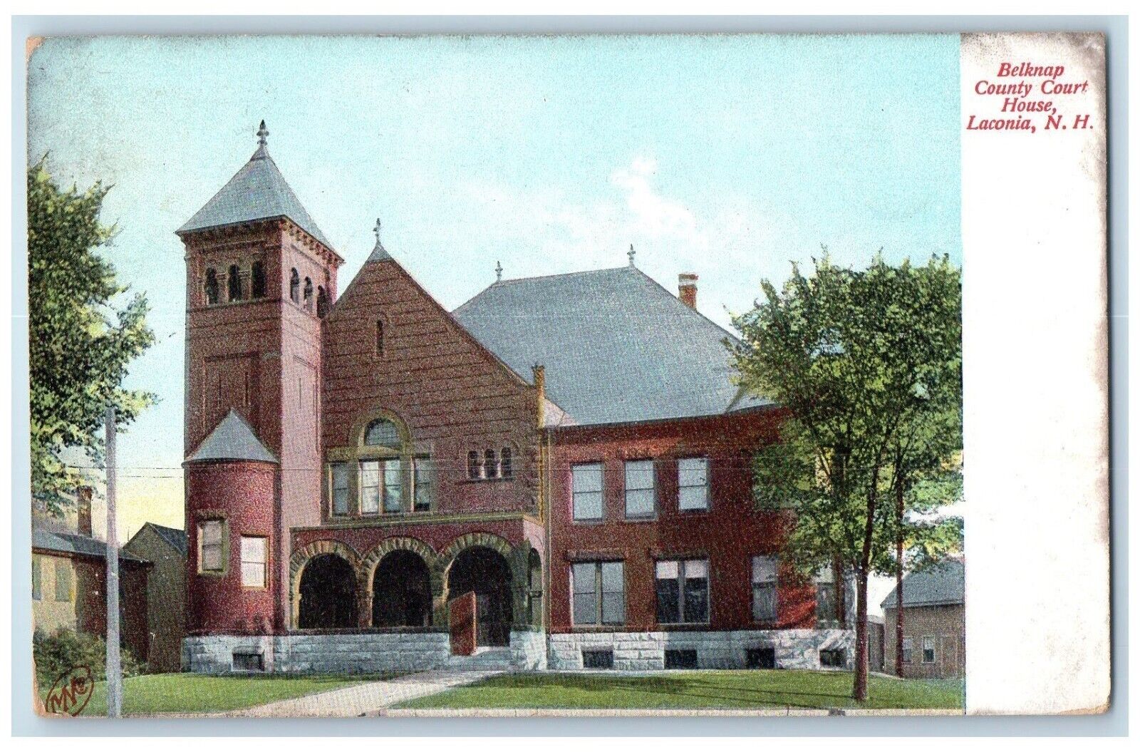 c1910\'s Belknap County Court House Laconia New Hampshire NH Antique Postcard