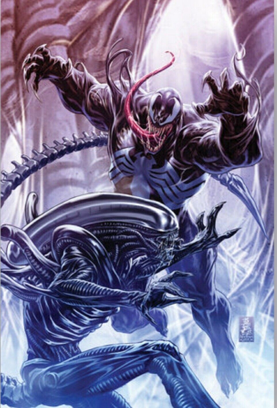 Aliens Vs Avengers #1 Mark Brooks 1:100 VIRGIN Venom PRESALE 8/28 Marvel 2024