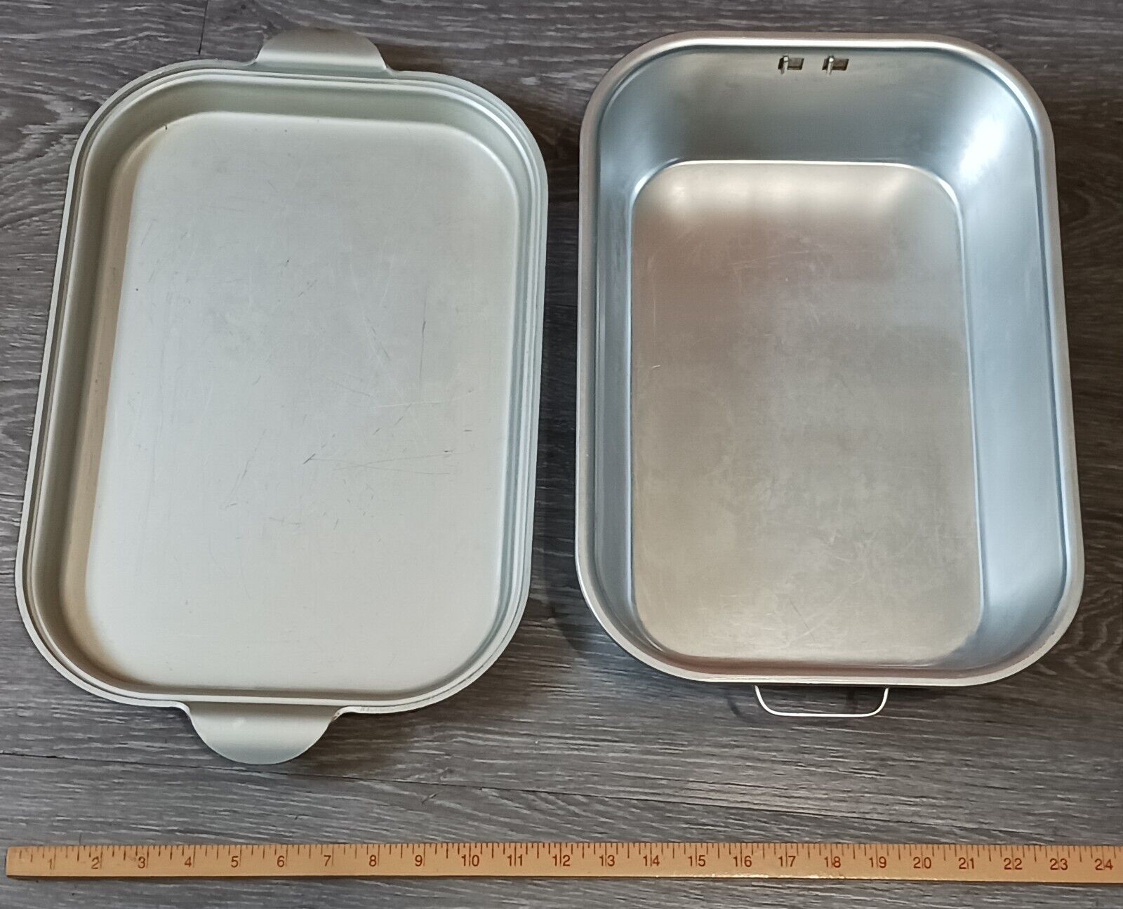 Vintage WEAR-EVER 818 & 918 Two-Piece Roaster Dutch Oven Aluminum Pan & Lid USA