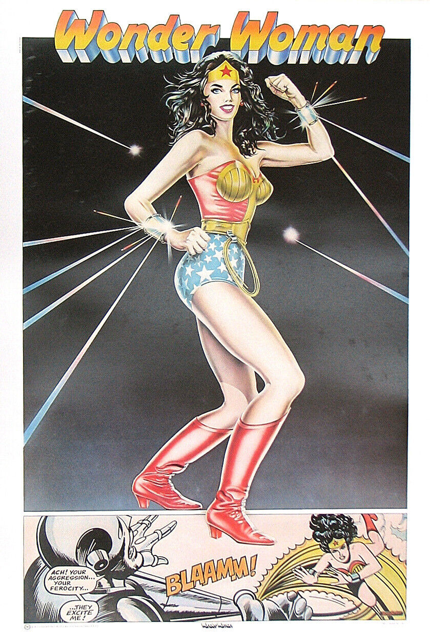WONDER WOMAN 1977 poster NEVER OPENED Thought Factory DC Comics large 23”x 35”