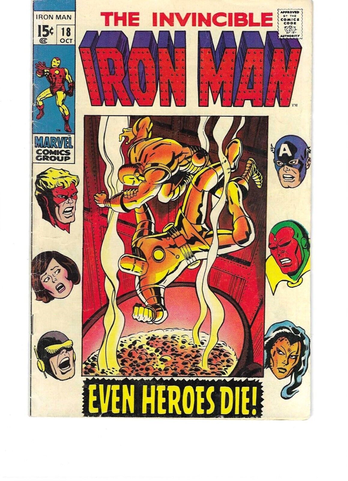 Invincible Iron Man #18 - 2nd app Madame Masque, Avengers, 1969 - FN