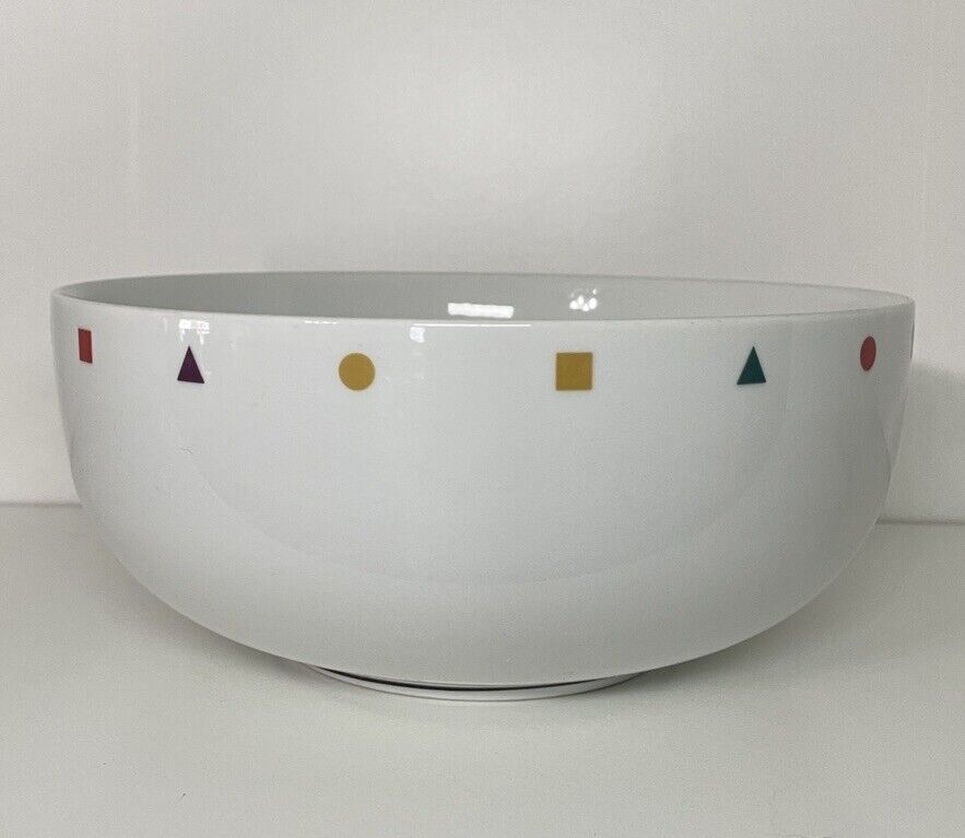 Sasaki Japan Elements Serving Vegetable Bowl White Geometric Confetti 8\