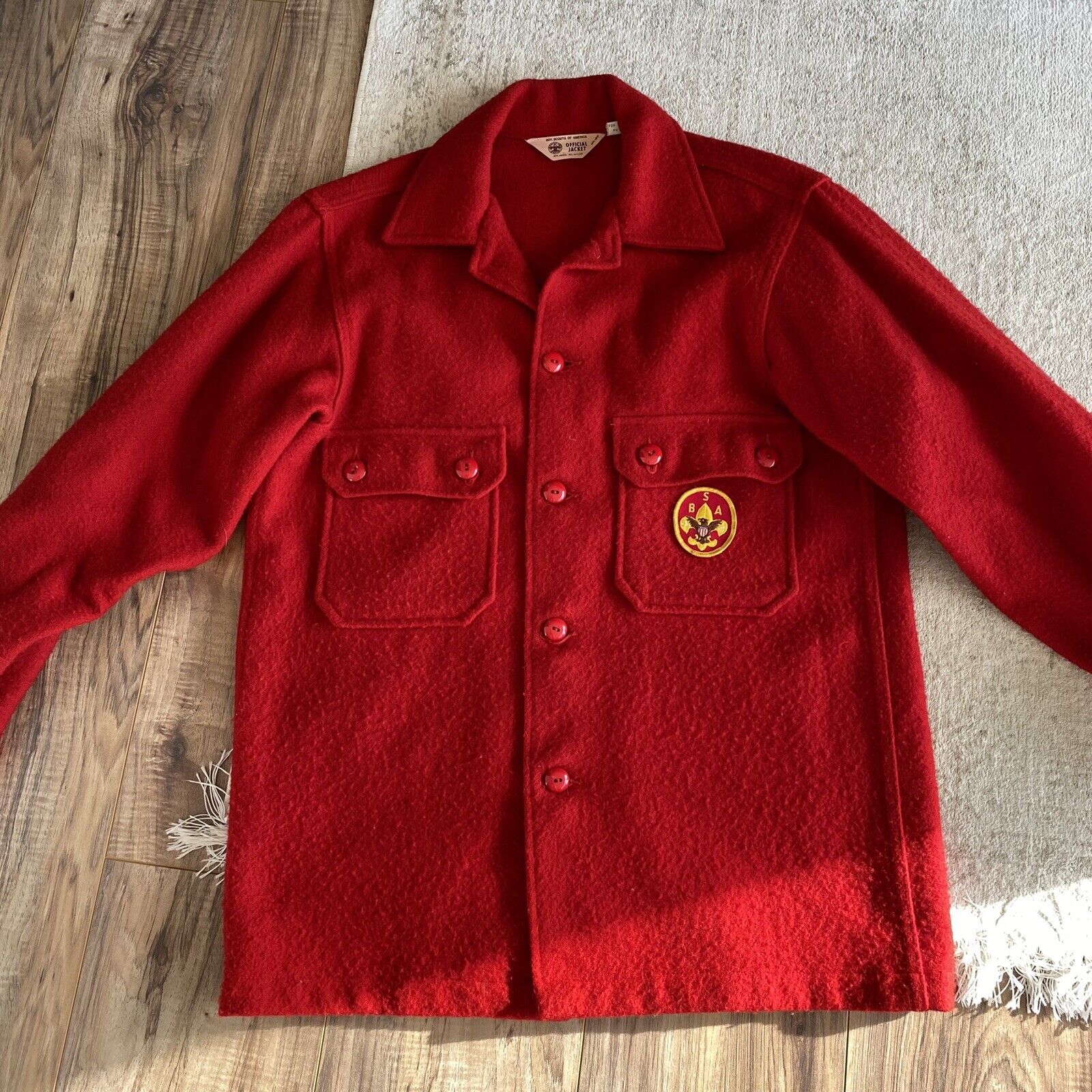 Vintage Boy Scouts of America Official Jacket USA Red Wool  Adult 40 - BSA Patch