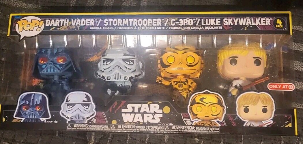 Star Wars Funko Pop 4 Pack Vader Stormtrooper C-3PO Skywalker Target ONLY RARE 