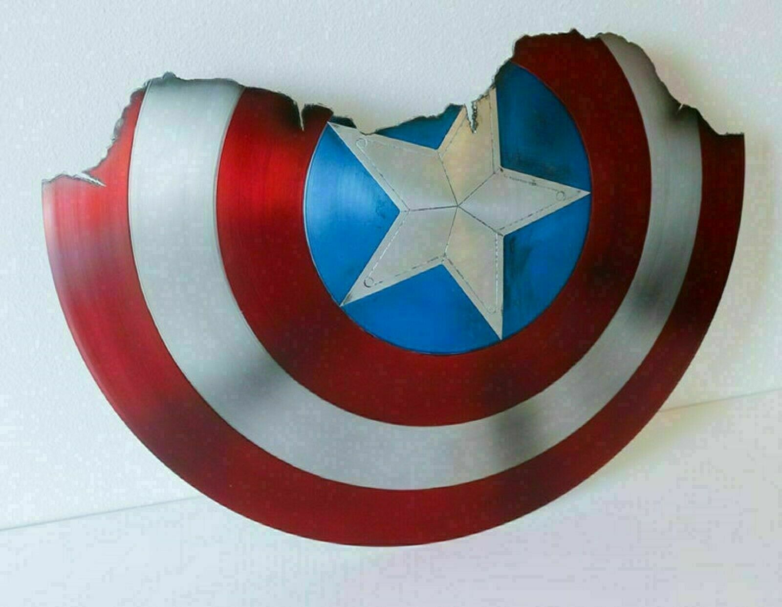 Medieval Broken Shield of Captain America Metal Prop Avengers Shield 
