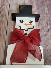 Handcrafted Wooden Standing Snowman Christmas Decoration picture