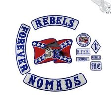 REBELS NOMADS FOREVER Embroidered Biker Patch Iron On SET picture